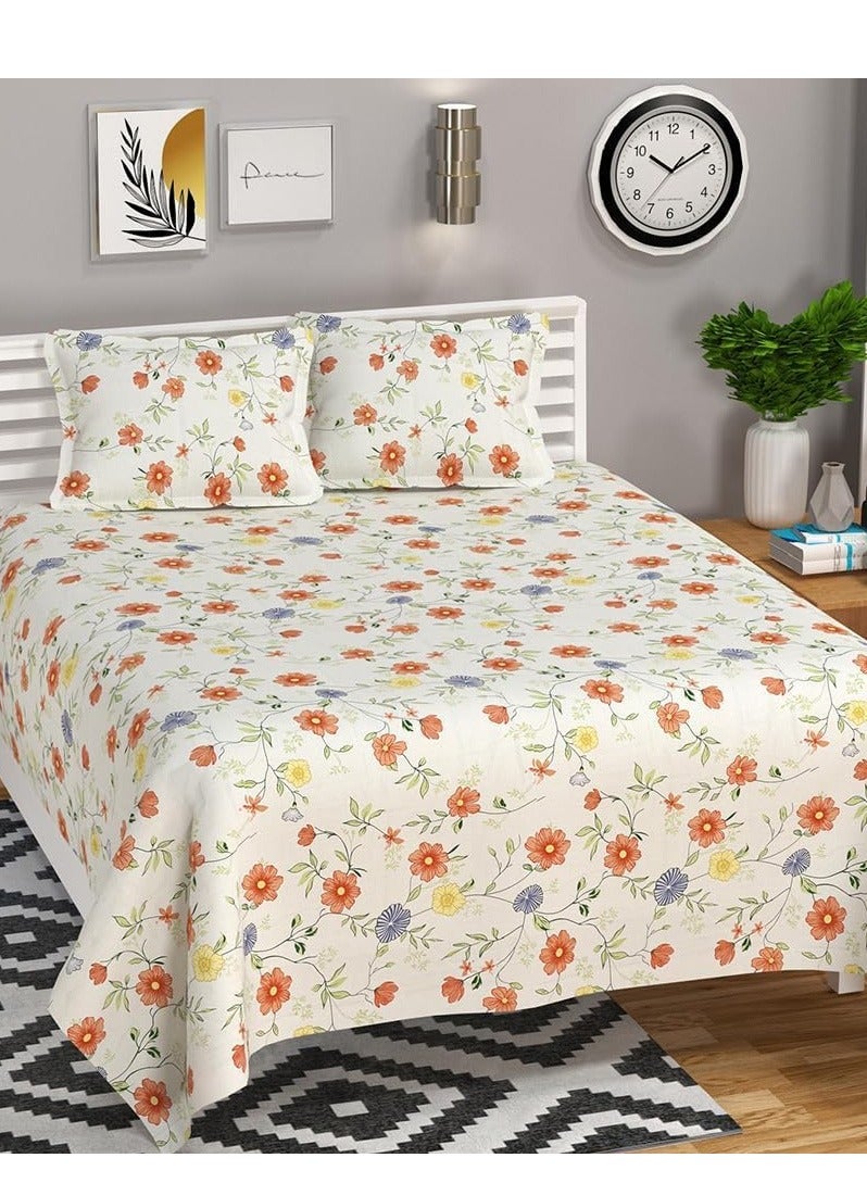 BSB Premium Glace Cotton King Bed Sheets with 2 King Pillowcases by Kingston | Luxurious Soft Sheets (3 Piece Set, 275 X 275 CM Flat sheet, 50 X 75 CM Pillow Covers, Multi color) - Image 1