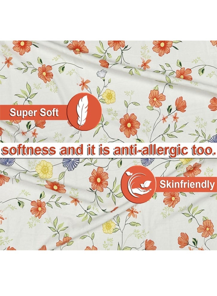 BSB Premium Glace Cotton King Bed Sheets with 2 King Pillowcases by Kingston | Luxurious Soft Sheets (3 Piece Set, 275 X 275 CM Flat sheet, 50 X 75 CM Pillow Covers, Multi color) - Image 4