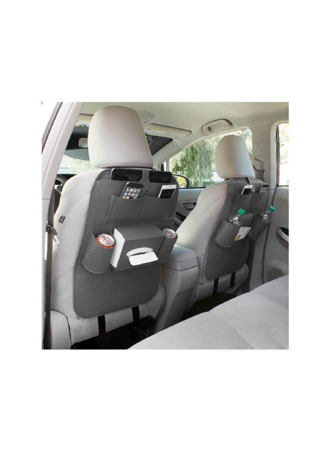 WAGAN Long-Lasting Car Specific Back Seat Organizer with Multiple Pockets Deep Grey 6001 - Image 2