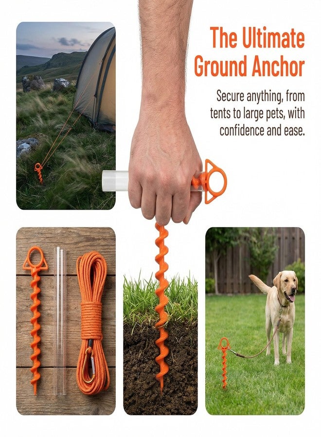 TBESEVENXT Ultimate Spiral Plastic Tent Stakes 12 Inch for Heavy Duty Beach Tent Pegs Canopy Stakes High Wind, Sand Canopies Outdoor Hiking Camping Included T-Grip Tool (3PCS) - Image 4