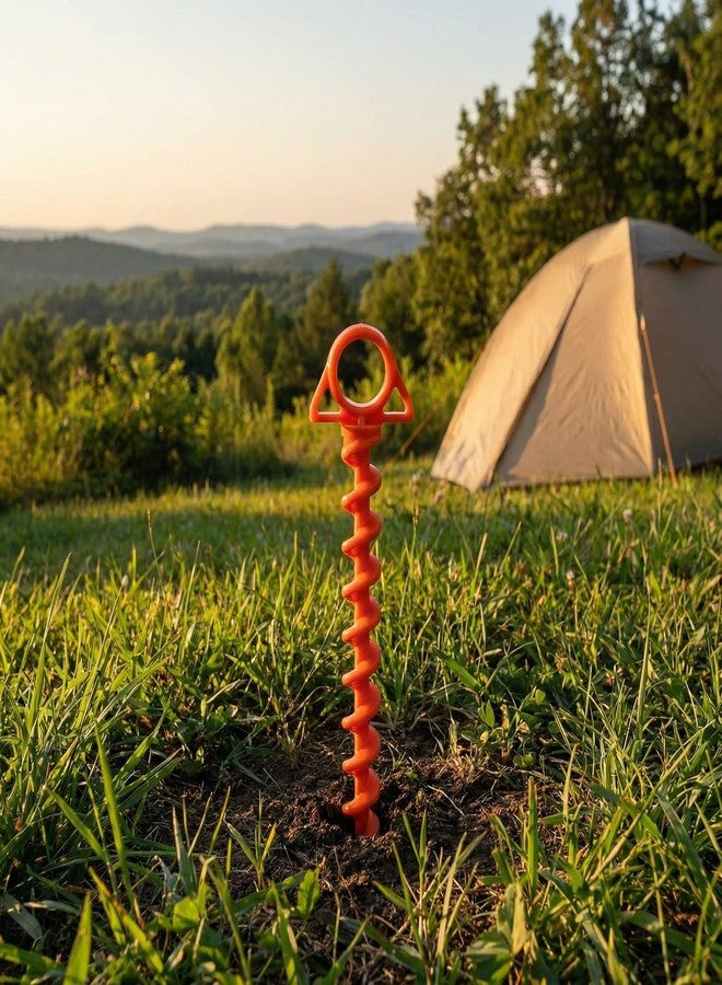TBESEVENXT Ultimate Spiral Plastic Tent Stakes 12 Inch for Heavy Duty Beach Tent Pegs Canopy Stakes High Wind, Sand Canopies Outdoor Hiking Camping Included T-Grip Tool (3PCS) - Image 5