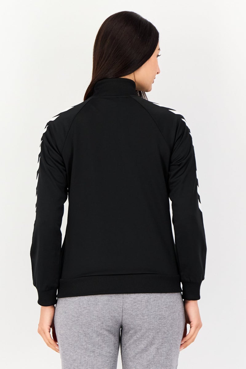 Hummel جاكيت خارجي طويل الأكمام للنساء، رياضي، أسود - Image 2