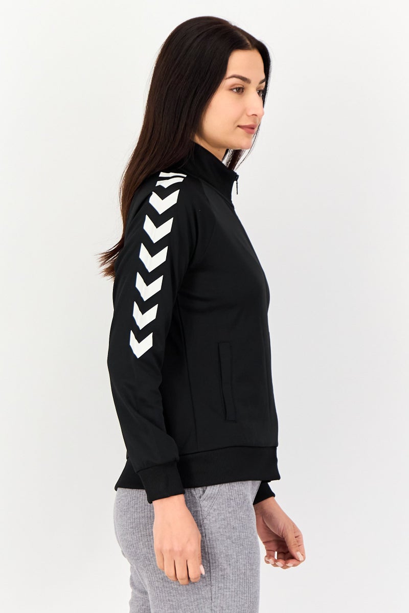 Hummel جاكيت خارجي طويل الأكمام للنساء، رياضي، أسود - Image 3