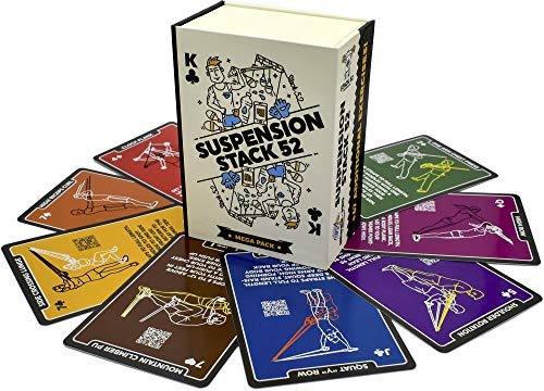 Stack 52 Suspension Exercise Cards Compatible with All Suspension Trainers Suspended Bodyweight Resistance Workout Game Video Instructions Included Fun Home Fitness ProgramMega Pack - Image 1
