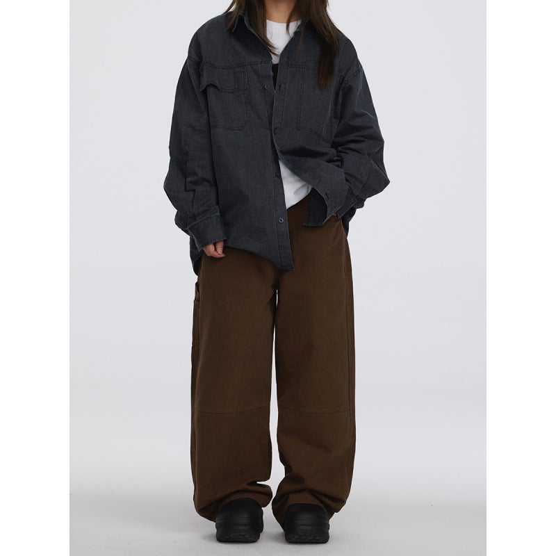 Magmans American Retro Lumber Pants Men'S And Women'S Overalls Trendy Brand Wide-Leg Loose Straight Casual Pants K7326 - Image 5