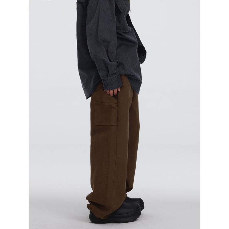 Magmans American Retro Lumber Pants Men'S And Women'S Overalls Trendy Brand Wide-Leg Loose Straight Casual Pants K7326 - Image 3