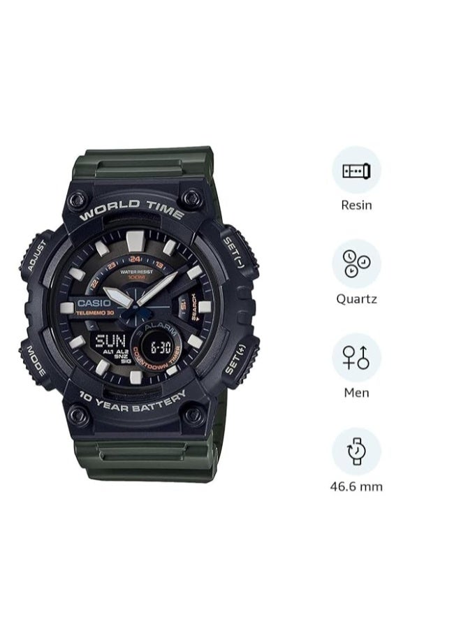 كاسيو ساعة يد رجالية تناظرية من الراتنج -- - Image 3