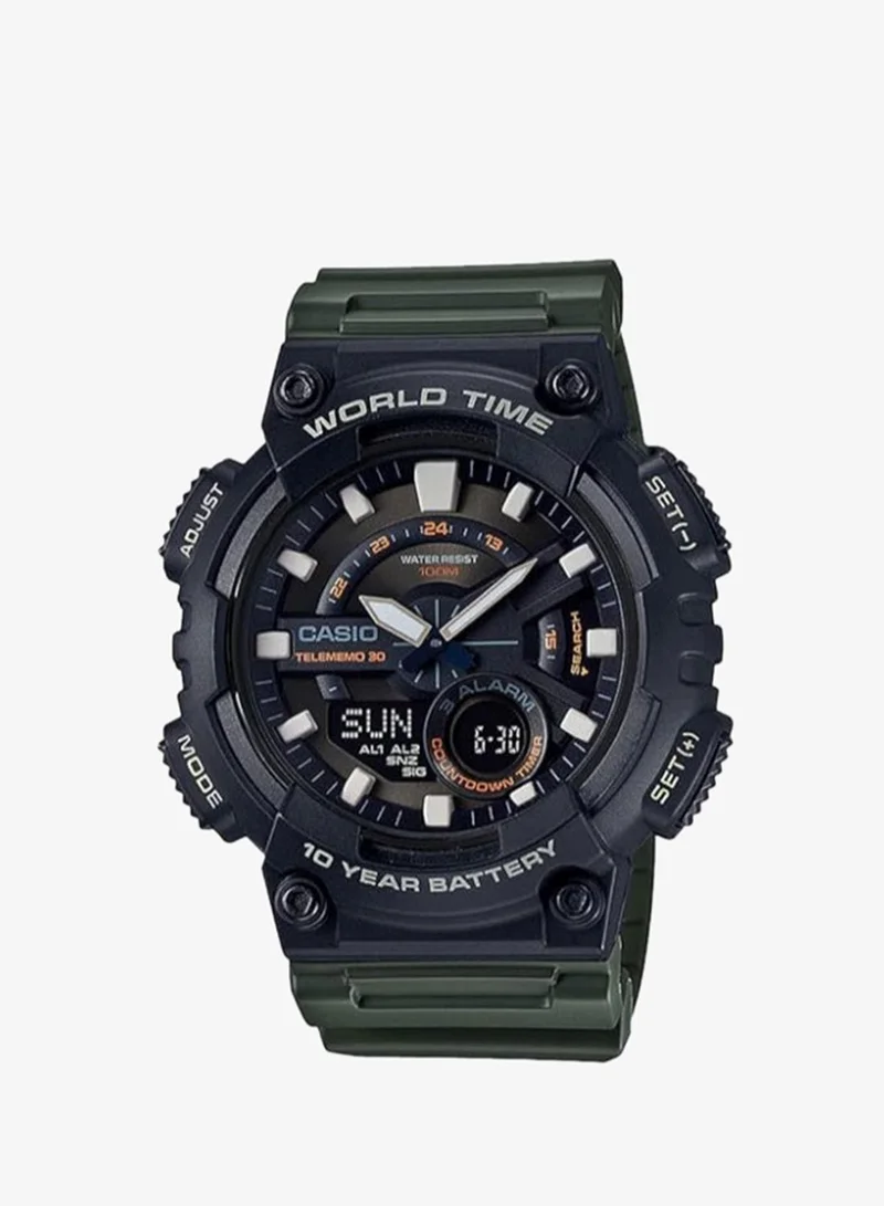 CASIO Men's Resin Analog Watch AEQ-110W-3A - 46.6 mm