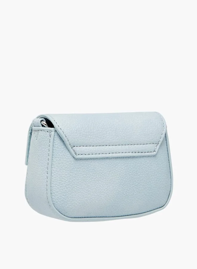 ليتل ميسي Girls Bow Accent Crossbody Bag with Chain Strap and Button Closure