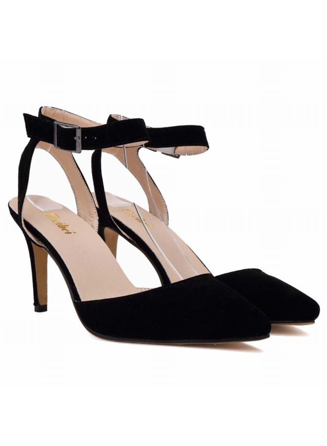 Loquat Ankle Strap Stiletto Heels 8cm Black - Image 2