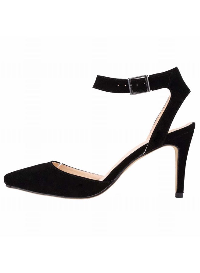 Loquat Ankle Strap Stiletto Heels 8cm Black - Image 1