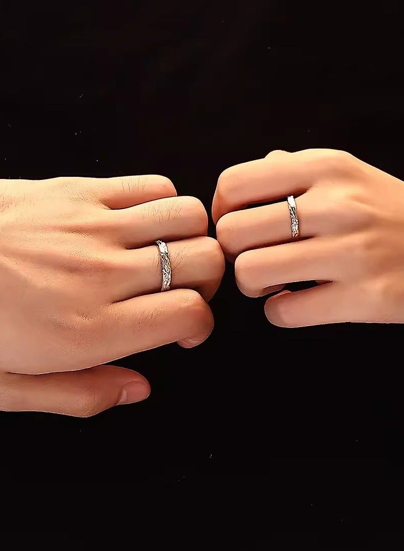 2-Pieces Adjustable Ring, Stylish Couple Ring Set  - Image 3