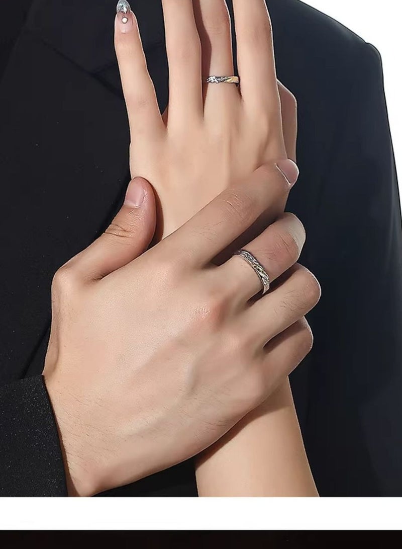 2-Pieces Adjustable Ring, Stylish Couple Ring Set  - Image 4