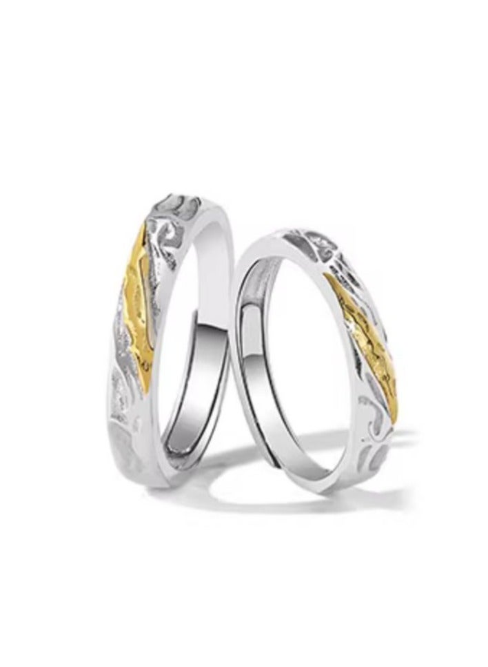 2-Pieces Adjustable Ring, Stylish Couple Ring Set  - Image 5