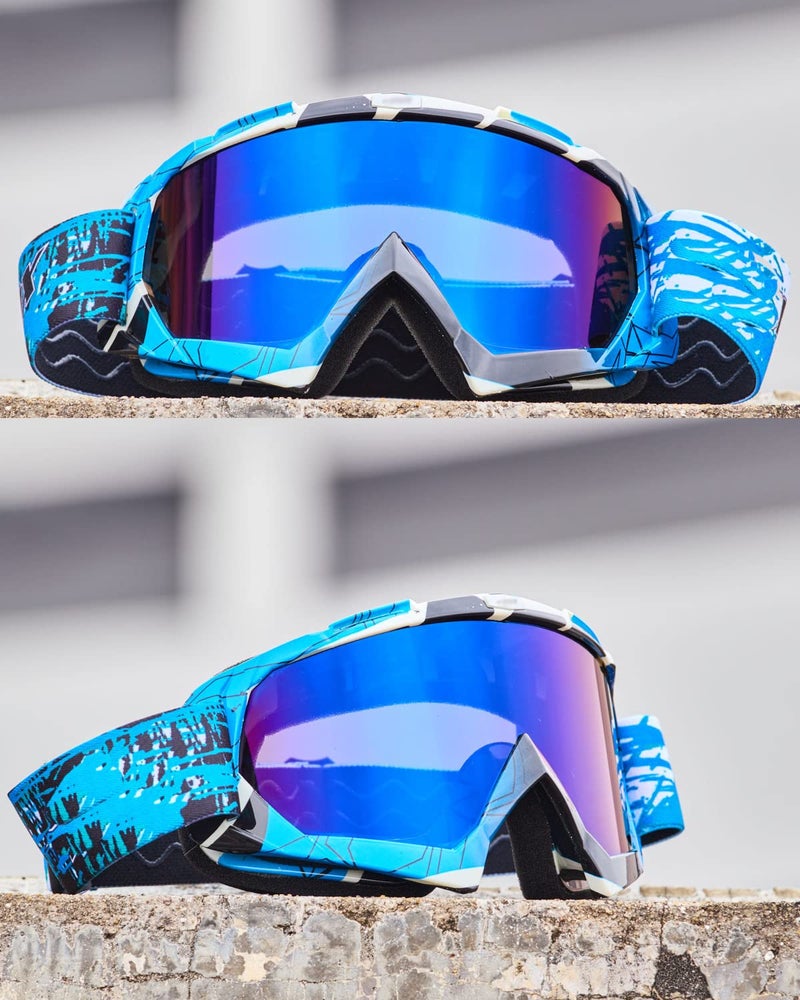 BATFOX Dirt Bike ATV Goggles Motorcycle Gear Riding Motocross Dirtbike 4-Wheeler MX DH Accessories Goggles Glasses for Men Women Youth UV400 Protection Dust-proof Anti-Slip Strap - Image 2