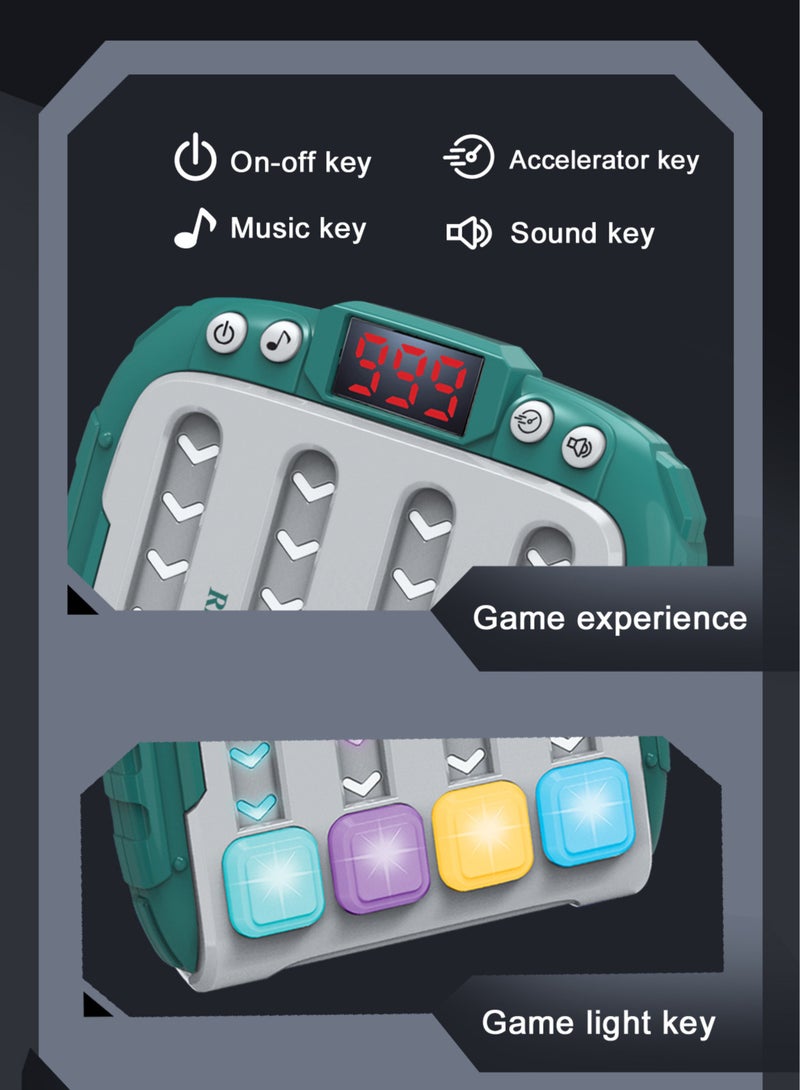 جديد سريع ضوء دفع أعلى لعبة شعبية لعبة الأسماك ، والموسيقى الالكترونية إيقاع اللعبة ، لعبة اللغز المحمولة للأطفال والكبار الموسيقى والإضاءة الحسية لعبة هدية ( الأحمر ) - Image 5