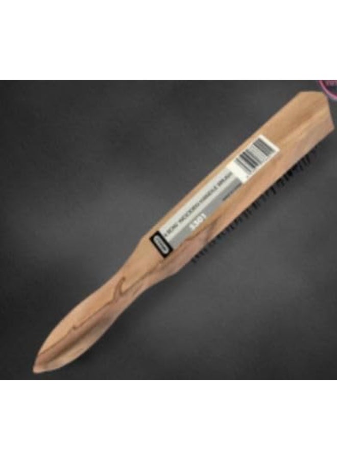 Emerald Steel Wire Brush with Wooden Handle 250g | Heavy Duty Cleaning Brush for Rust, Paint & Welding Slag | Durable Metal Bristles Hand Tool for Home, Workshop & Industrial Use - Image 3