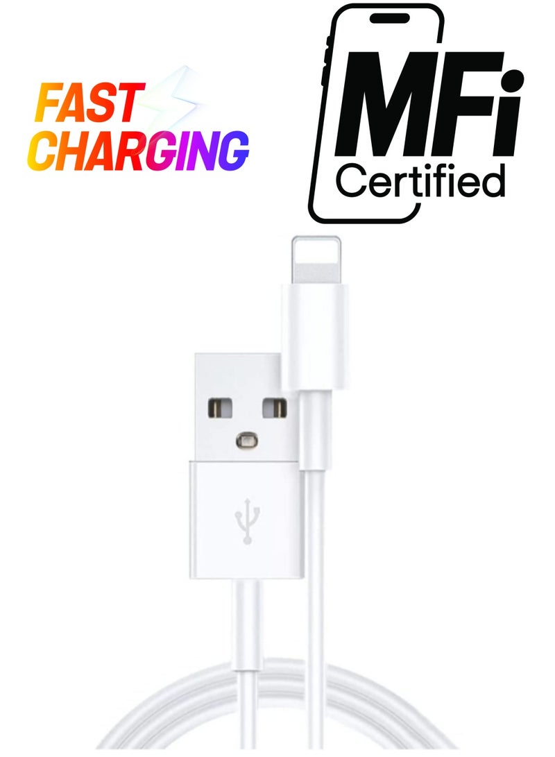 Certified Lightning Cable – 1M Short Lightning to USB Cable for Fast Charging & Syncing - Image 1
