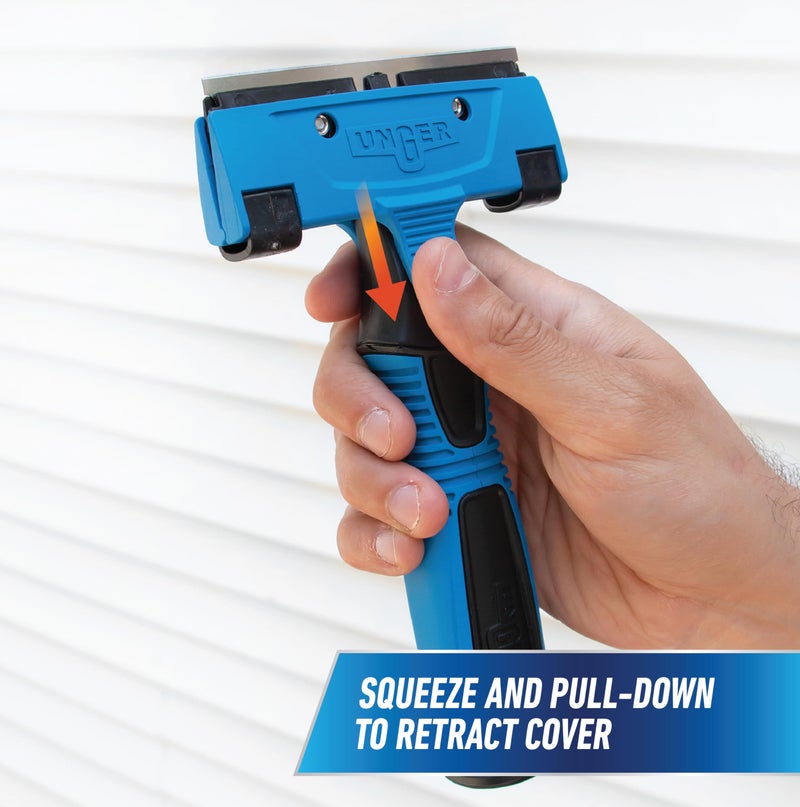 Unger Professional 4"" All-Purpose Scraper - Window  Glass  and Floor Scraper  Adhesive Removal  Gum  Stickers  Paint Removal  Dual-Sided Blade - Image 3