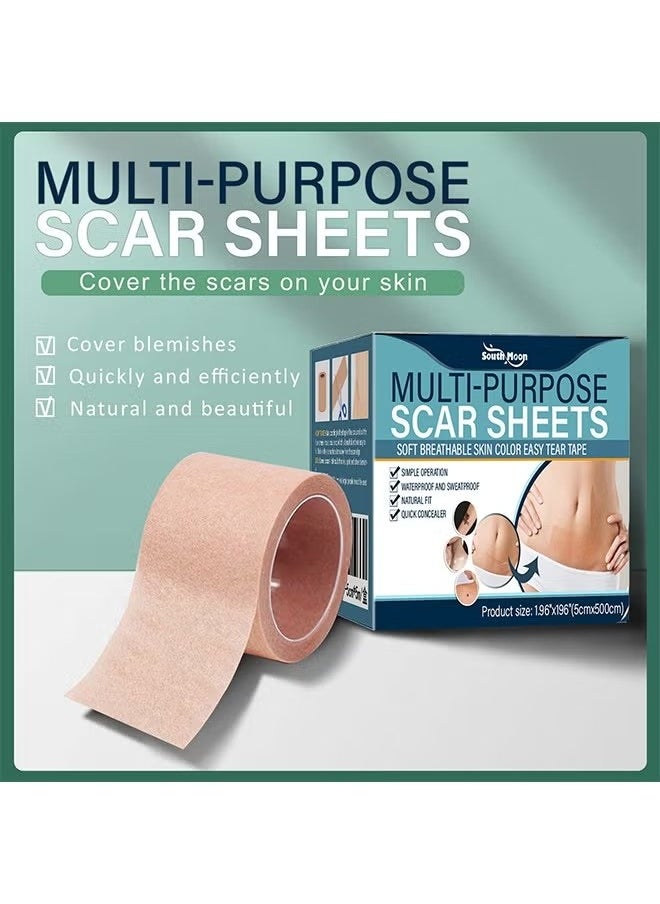 SOUTH MOON Multi Purpose Scar Sheets Soft Breathable Skin Color Easy Tear Tape,Complexion Concealer Patches , Skin Scar Tattoos Acne Scar Patches -,Waterproof Complexion Patches  - Image 3