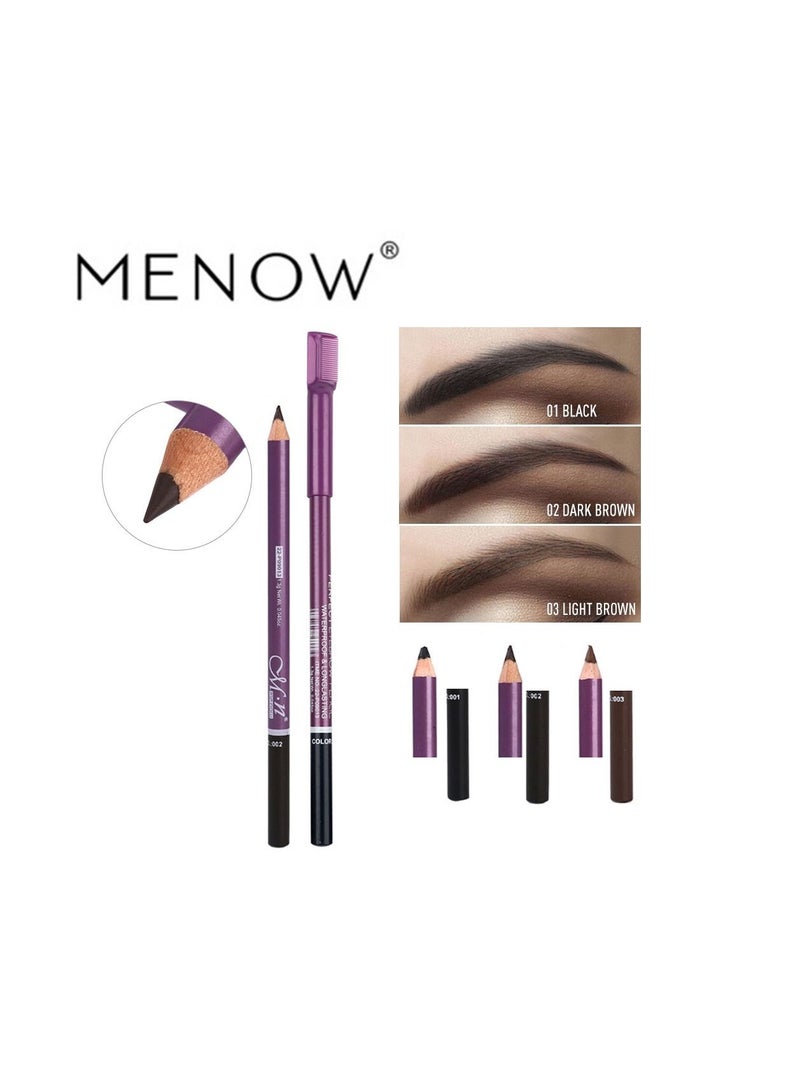 مي ناو 02 قلم حواجب مع فرشاة مشط للحواجب - بني غامق - 2 قطعة - Image 2