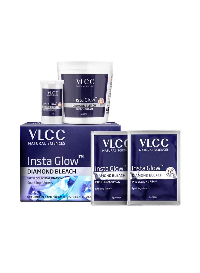 VLCC Insta Glow Diamond Bleach - 402G | With Diamond Powder For Sparkling Fairness | Skin Brightening Bleach | Minimizes Dark Spots, Reduces Facial Hair Visibility. - Image 2