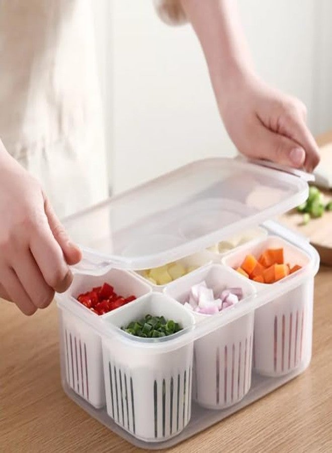 RERANT Fridge Storage Boxes Freezer Storage Containers, Container for Kitchen Storage Set, Storage in Kitchen, Vegetable Storage, Draining Crisper Refrigerator Food Box - Image 4