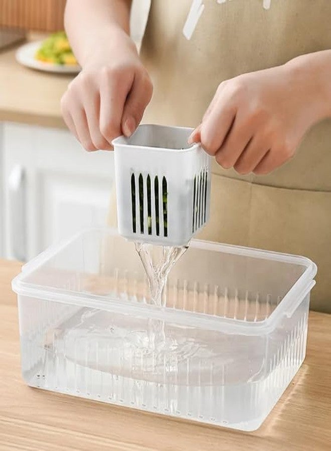 RERANT Fridge Storage Boxes Freezer Storage Containers, Container for Kitchen Storage Set, Storage in Kitchen, Vegetable Storage, Draining Crisper Refrigerator Food Box - Image 5