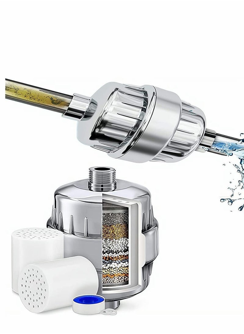 15 Stage Shower Filter, Shower Head Filter with Vitamin C Water Softener Reduces Dry Itchy Skin for Hard Water, High Output Shower Water Filter to Remove Chlorine Heavy Metals and Other Sediments - Image 1