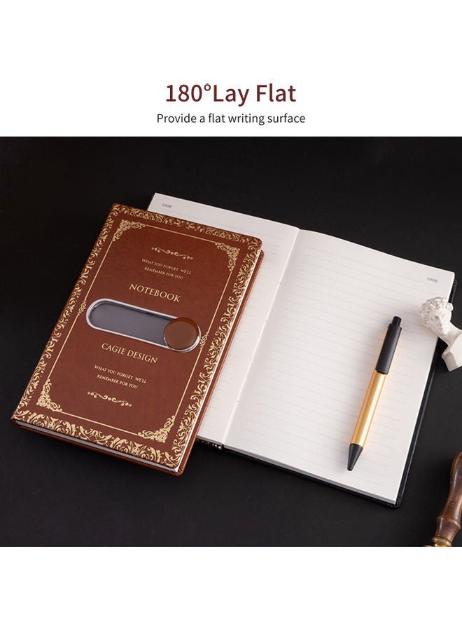 إسكدنيا Vintage Travel Journal Magnetic Locking Diary Brown - Image 2