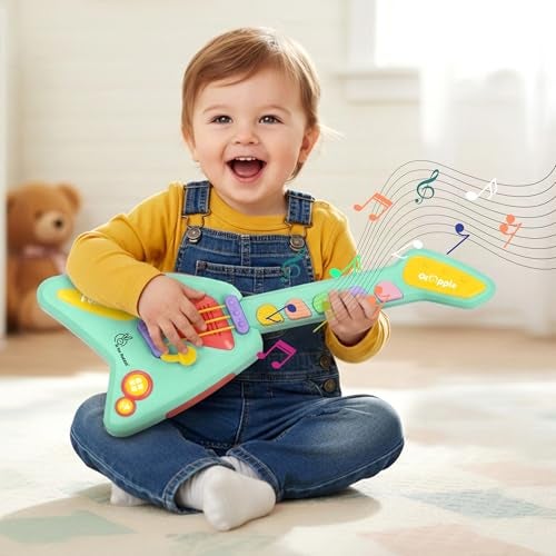 R for Rabbit Orapple Funtunes Electric Guitar, Musical Toy for Kids with Lights & Music | 4 Play Modes, 5-Level Volume Control | Educational & Fun Learning Gift for 1+ Years Boys & Girls (Blue Multi) - Image 1