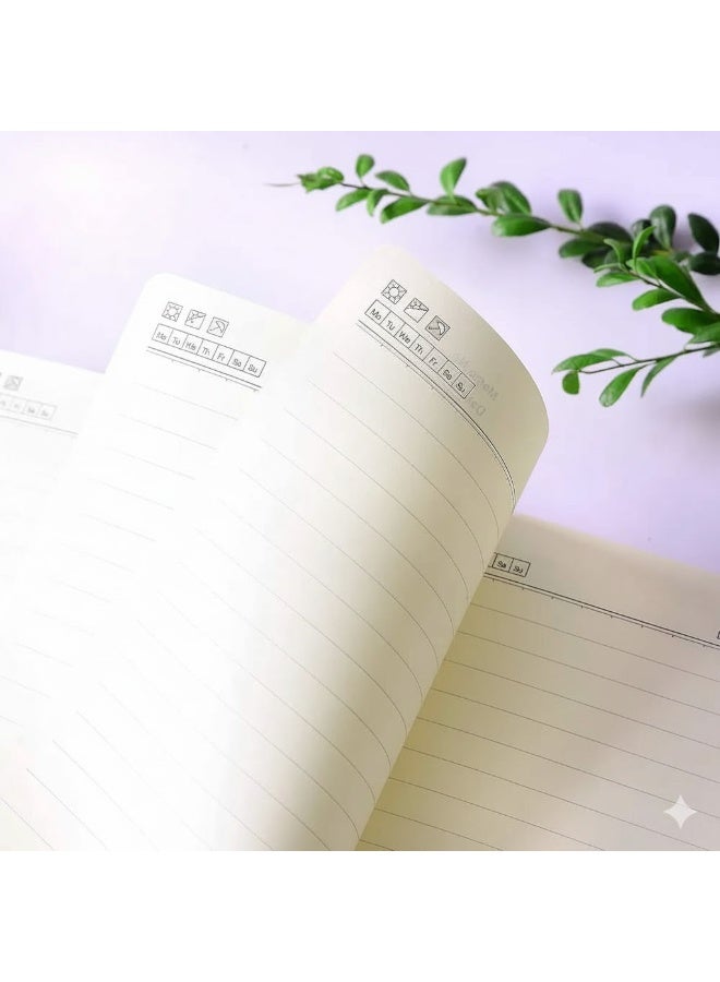 A5 Organized Planning Notebook, 15x21cm Ruled Papers with 2-in-1 Metal Pen (Ball Pen + Touch Pen for Screens) – Notebook for Organizing Tasks, Studying, and Working - Image 4