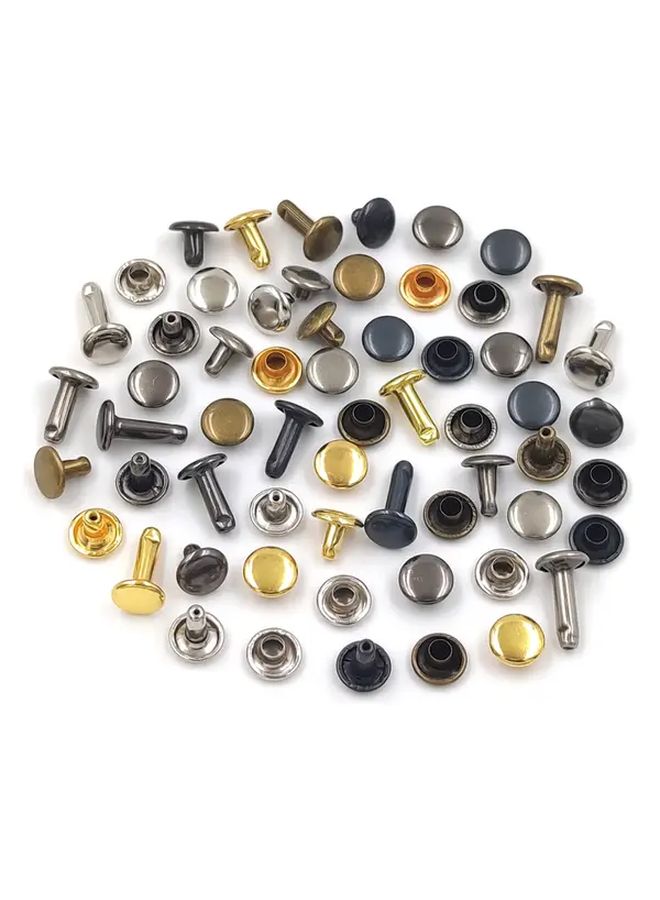 120 Sets 8x10mm Metal Double Cap Rivets with Mix 6 Colors and Install Tool Kit for DIY Leather Crafts Shoes Bags Belts Clothing Punk Accessories - Image 5