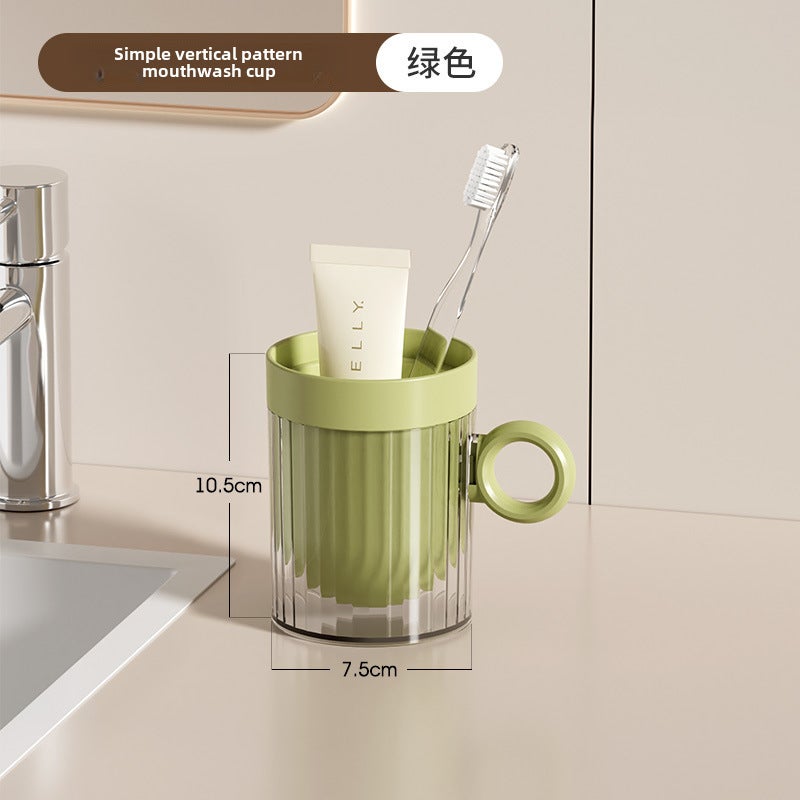 Elegant Transparent Mouthwash Cups for Couples Type B- Green 