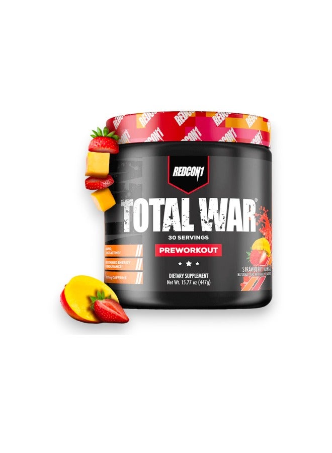REDCON1 Total War Pre -Workout, Strawberry Mango Flavour, 30 Servings