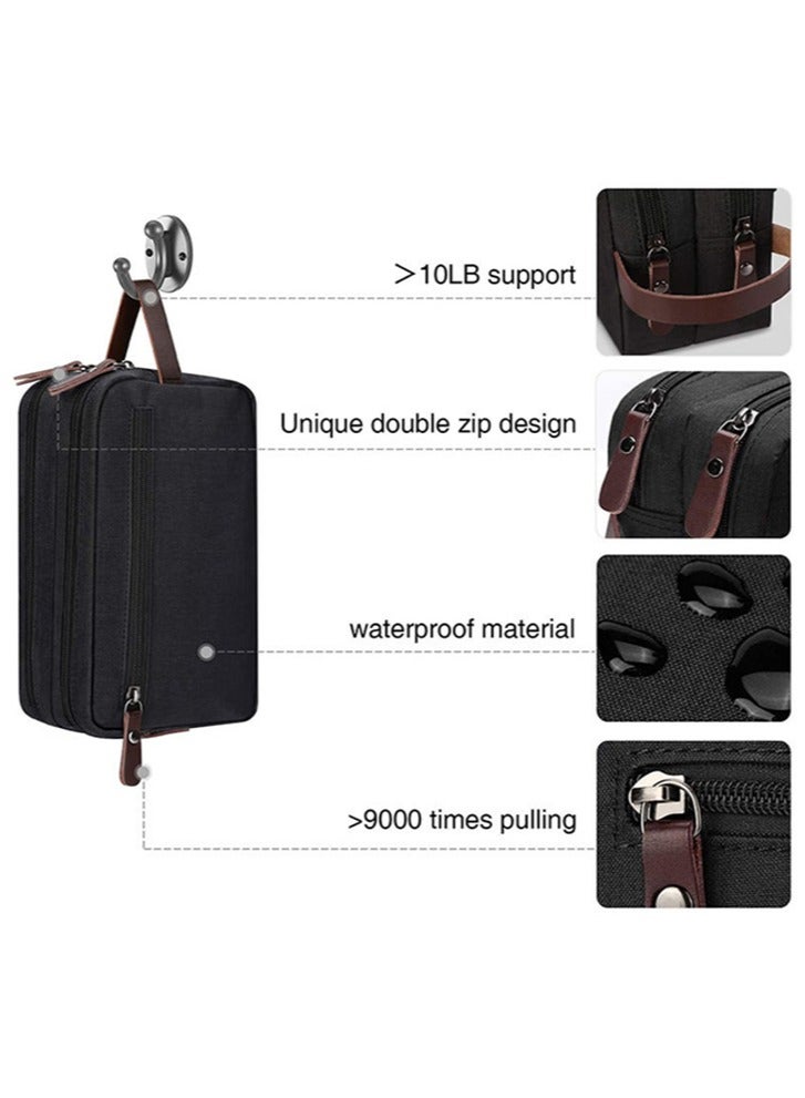 حقيبة أدوات الزينة للرجال ، حقيبة مستحضرات تجميل ذات سعة كبيرة ، 25*10 * 15 سم أسود - Image 3