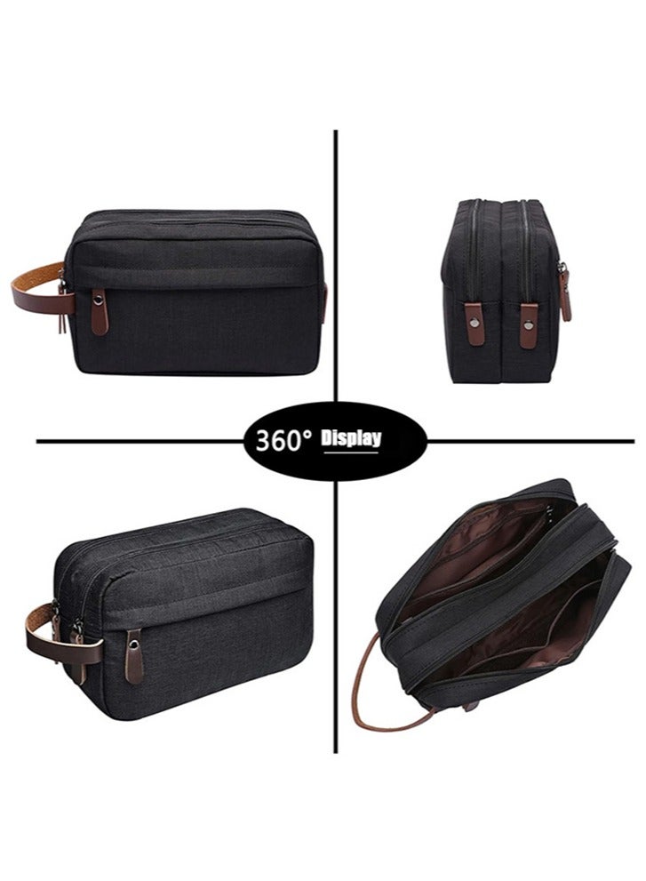 حقيبة أدوات الزينة للرجال ، حقيبة مستحضرات تجميل ذات سعة كبيرة ، 25*10 * 15 سم أسود - Image 4