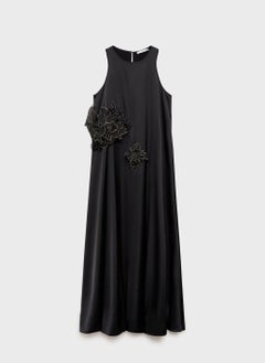MANGO Casual Satin Maxi-Flower Dress  - Image 5