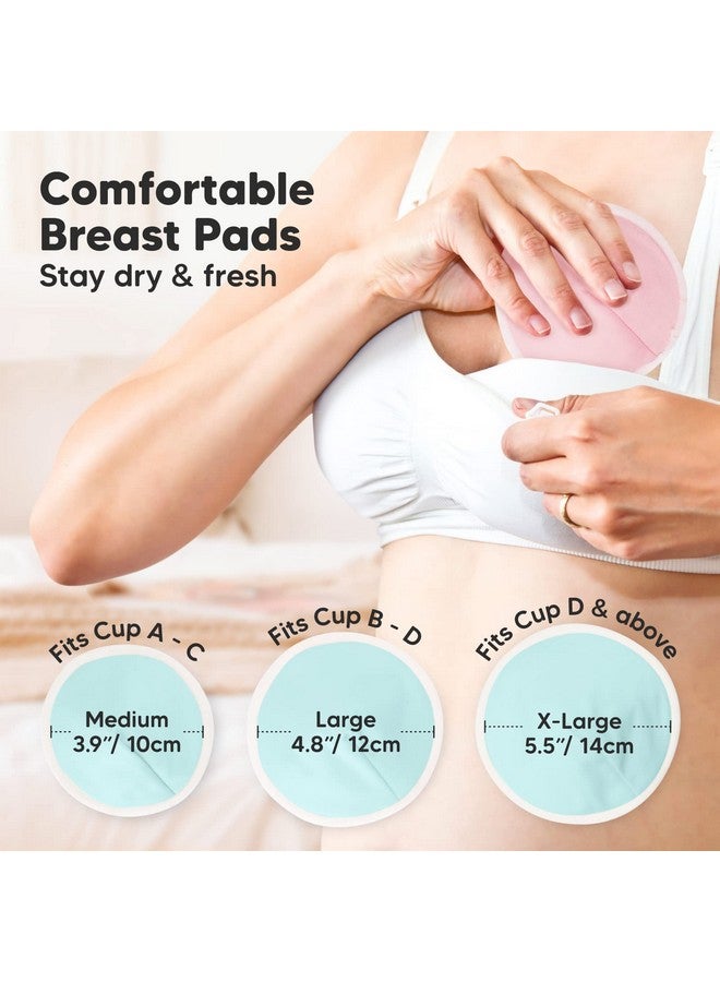 KeaBabies Organic Bamboo Nursing Breast Pads 14 Washable Pads + Wash Bag Breastfeeding Nipple Pads For Maternity Reusable Breast Pads For Breastfeeding (Pastel Touch Large 4.8") - Image 4