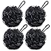 VANZAVANZU Bath Loofah Large 80g Shower Sponge Body Scrubber Mesh Pouf for Men and Women, Set of 4 (Black) - Image 2