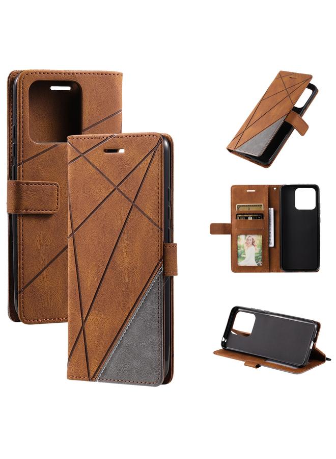 Case For Xiaomi Redmi 10C 4G / 10 Indian Skin Feel Splicing Leather Phone Case