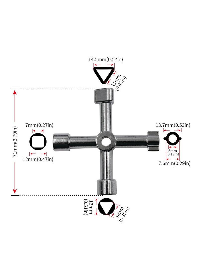 Winner 4 Way Sillcock Key Multi-function Water Key Cross Key For Water Meter Valve Faucet Electric Meter Box Elevator Electric Control Cabinet 2pcs - Image 3