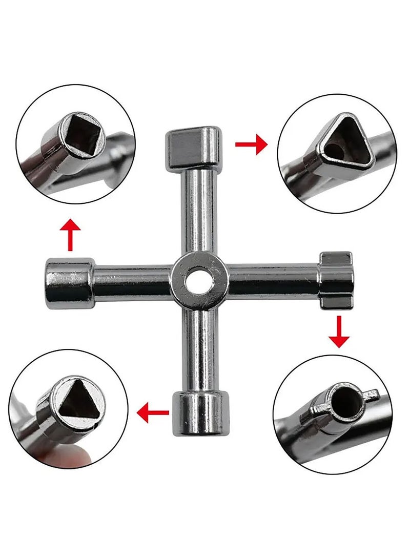 Winner 4 Way Sillcock Key Multi-function Water Key Cross Key For Water Meter Valve Faucet Electric Meter Box Elevator Electric Control Cabinet 2pcs - Image 4