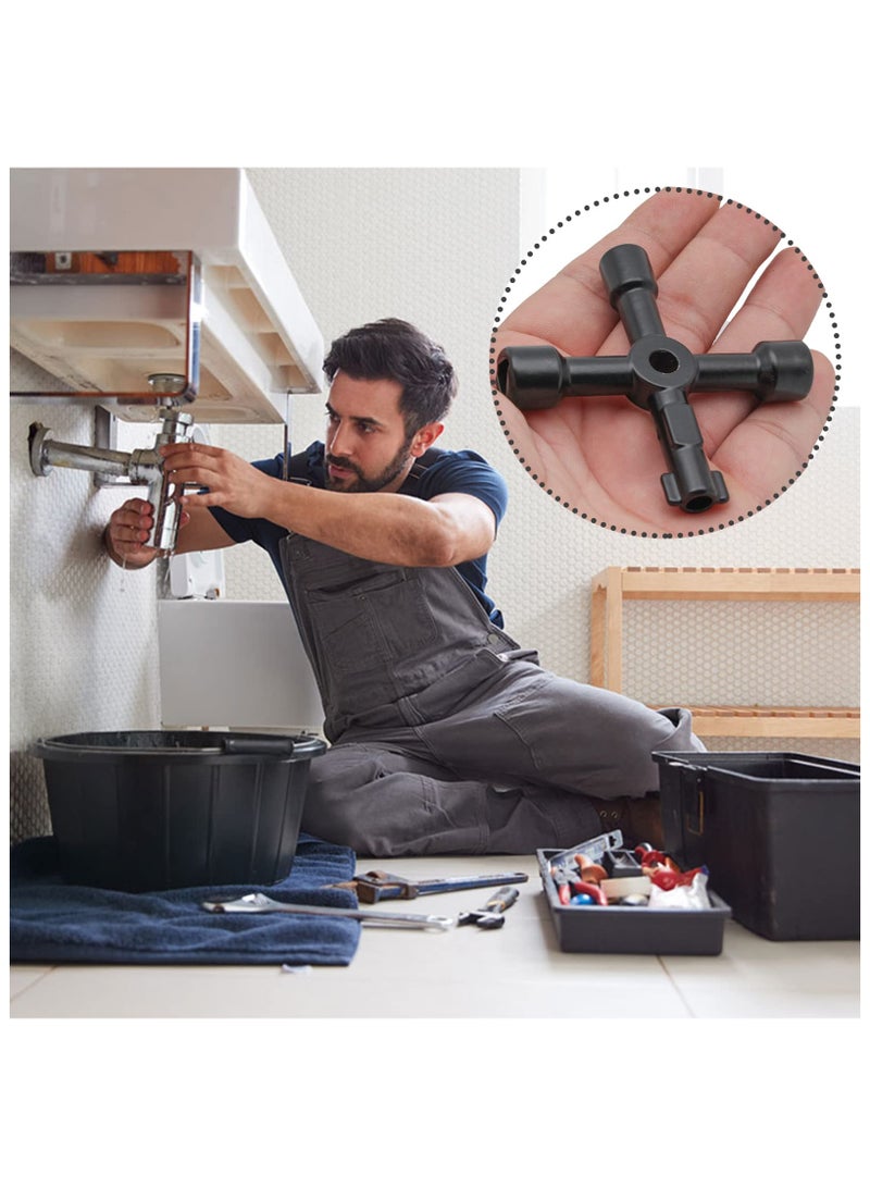 Winner 4 Way Sillcock Key Multi-function Water Key Cross Key For Water Meter Valve Faucet Electric Meter Box Elevator Electric Control Cabinet 2pcs - Image 5