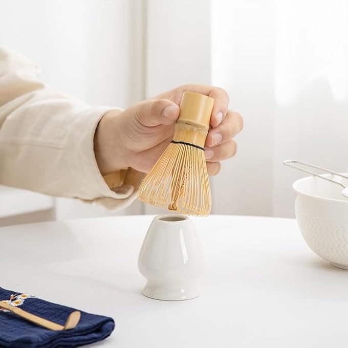 Nekit Matcha Whisk Set Unique Matcha Set  White Matcha Bowl Matcha Whisk And White Whisk Stand Traditional Tea Scoop The Perfect Ceremony Start Up Set To Prepare An Authentic Cup Of Matcha - Image 5