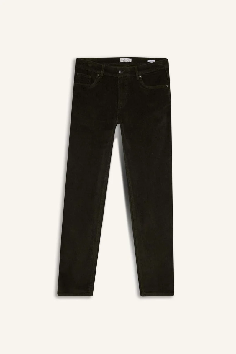 ديفاكتو Regular Fit Velvet Trousers