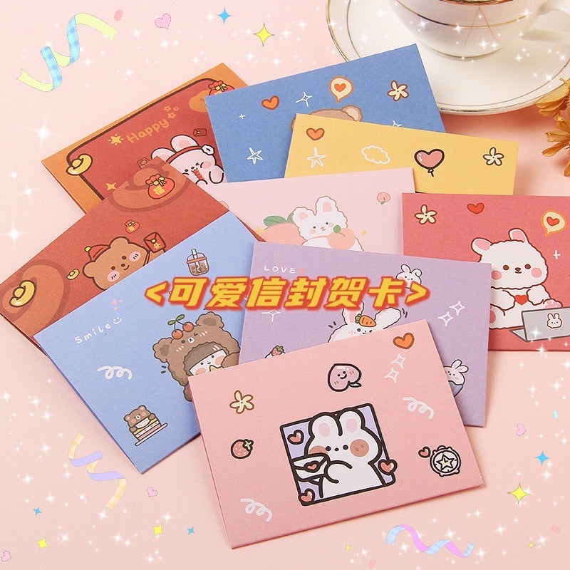 Cartoon Ins Greeting Card Student Diy Chinese Valentine'S Day Bouquet Card Message Small Card Birthday Blessing Postcard Can Be Added With Logo - Image 3