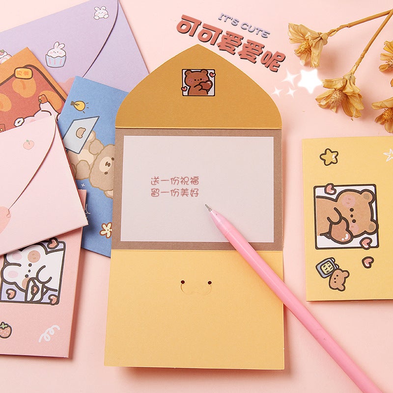 Cartoon Ins Greeting Card Student Diy Chinese Valentine'S Day Bouquet Card Message Small Card Birthday Blessing Postcard Can Be Added With Logo - Image 4