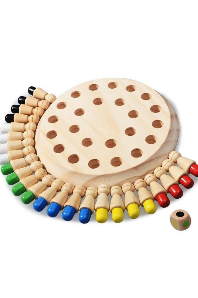 erorex NB185C1 Wooden Puzzle Toys Montessori Educational Learning Color Sensory BeBe Memory Match Stick Ch