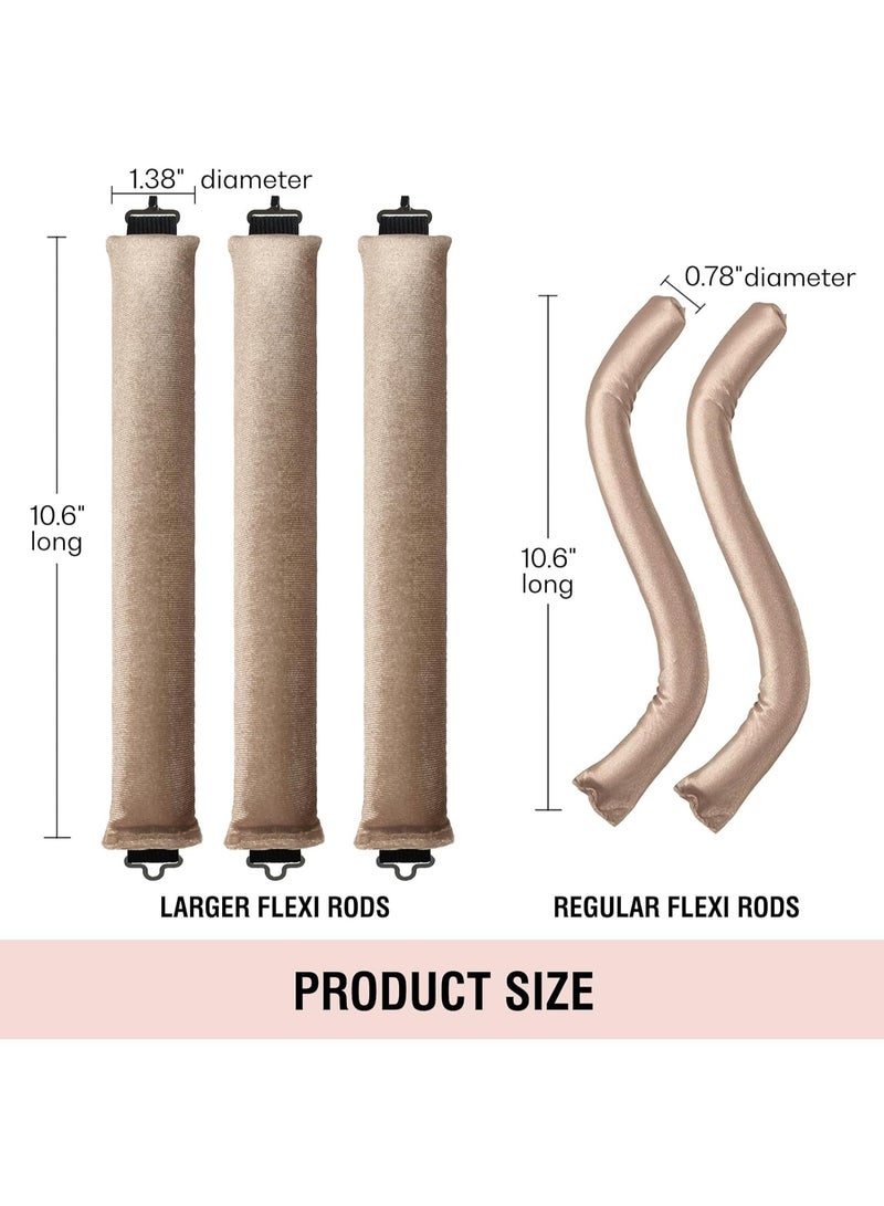 Bukela Curling Iron – 3 Khaki Strands, Heat Resistant Hair Curler, No-Burn Sleep Rollers, Soft Foam - Image 5